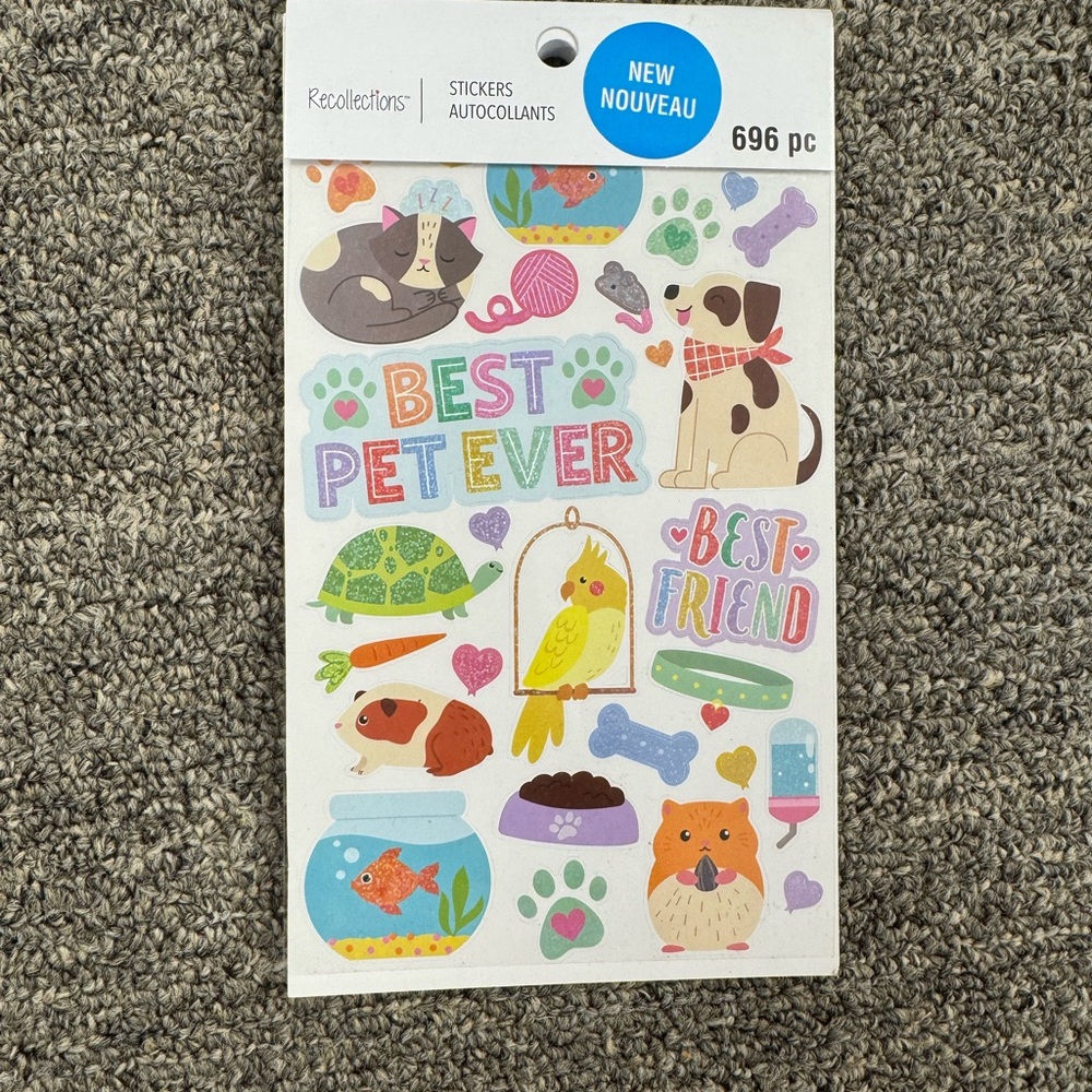 Recollections Pet Sticker Set - Purple, Green, Yellow
